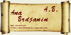 Ana Brđanin vizit kartica